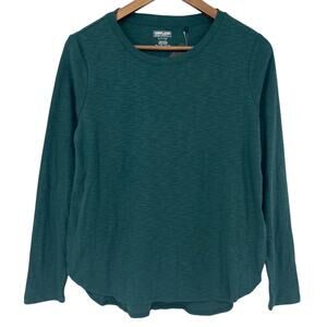 KIRKLANDS NWT Long Sleeve Cotton Slub T Shirt Size S Heather Green Comfort Fit